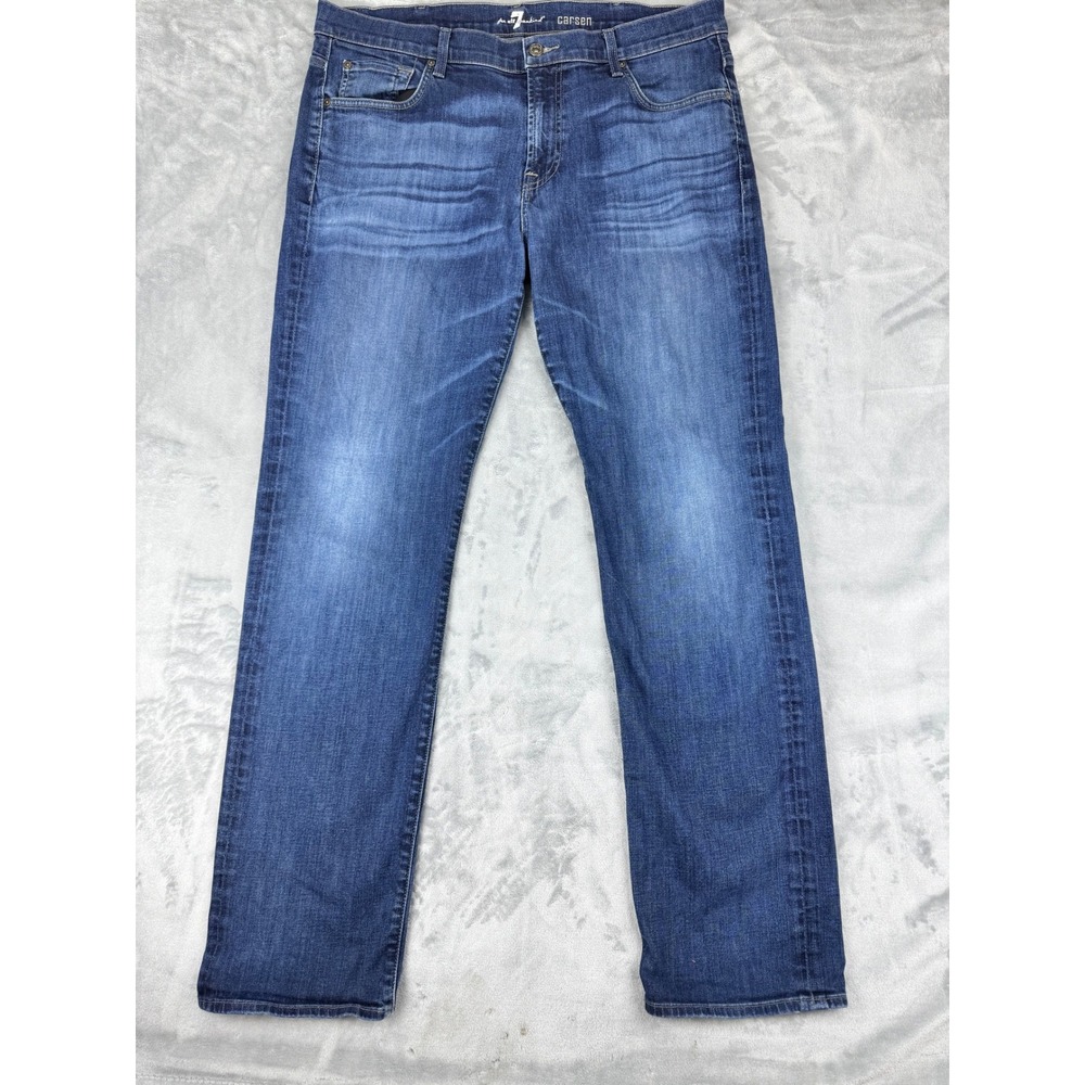 7 For All Mankind Carsen Jeans Men's 38x33 Straight Leg Blue Denim Pants